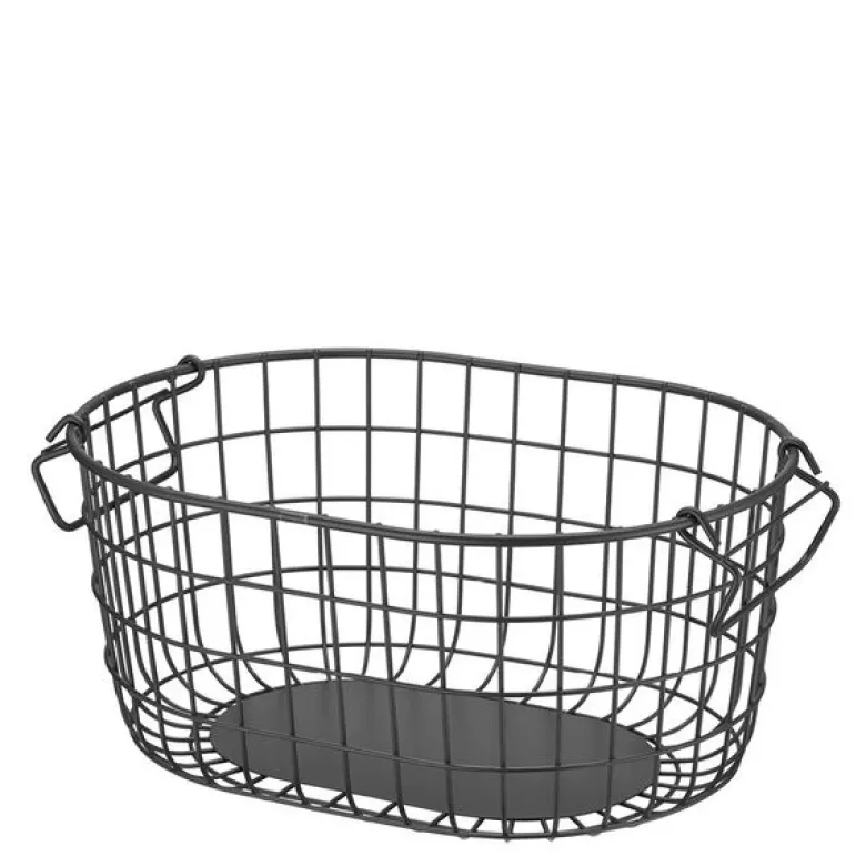 Kago lagringskurv 37x27x17 cm rund antrasitt