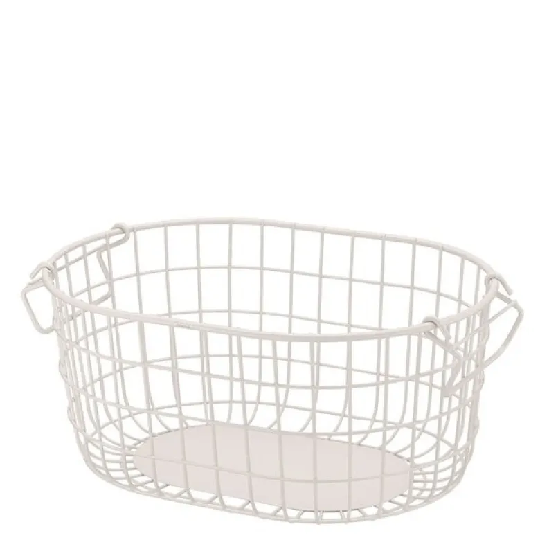 Kago lagringskurv 37x27x17 cm rund beige