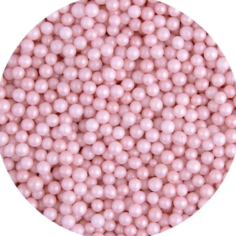 Kakestrøssel perler 4 mm 90g rosa pastell