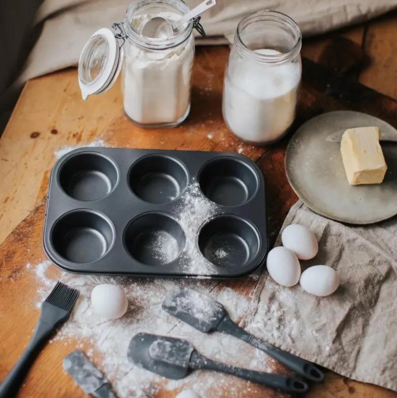Karabo muffinsform 6 stk grå