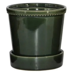 Karmen krukke med skål 13,6 cm forest green