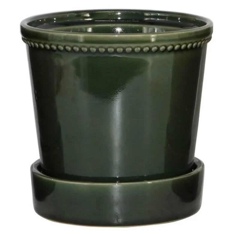Karmen krukke med skål 13,6 cm forest green