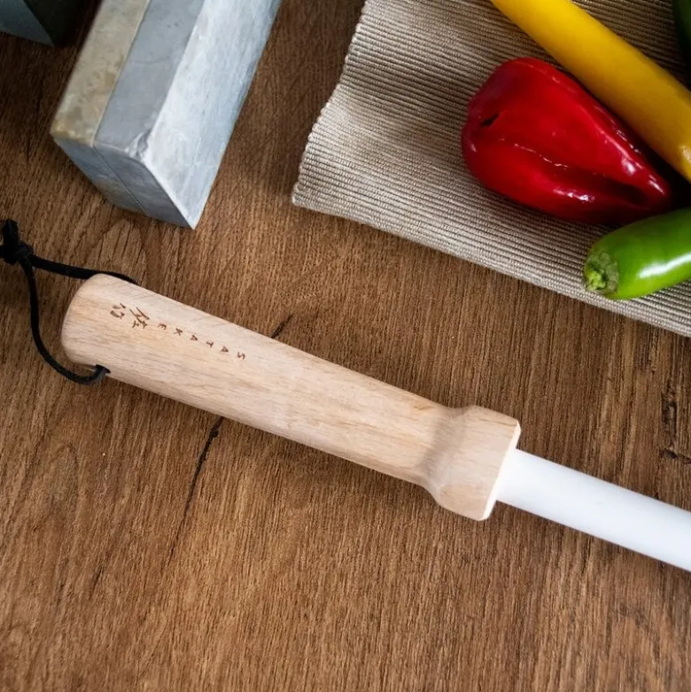 Keramisk bryne m/trehåndtak 24 cm