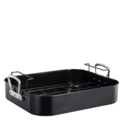 Kitchen Essentials ildfast form med håndtak 40x32x12 cm stål/svart