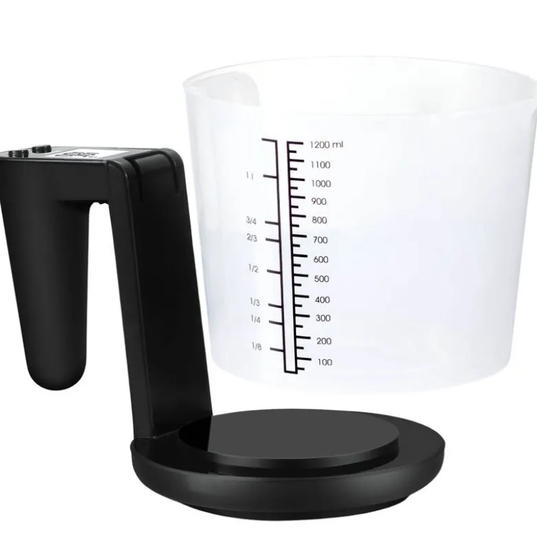 Kjøkkenvekt med målebeger 3 kg 1200 ml KV310 svart