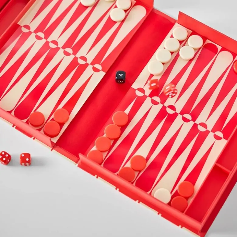 Klassisk backgammon Art of Backgammon rød/cream