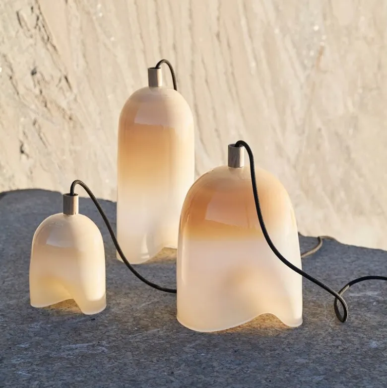 Klem lampe medium 28 cm pearl