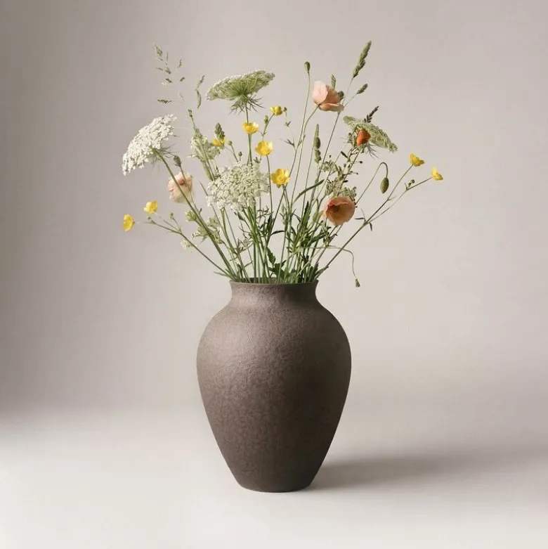 Knabstrup vase 20 cm bark