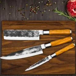 Knivsett 3 deler 35/32/25 cm olive