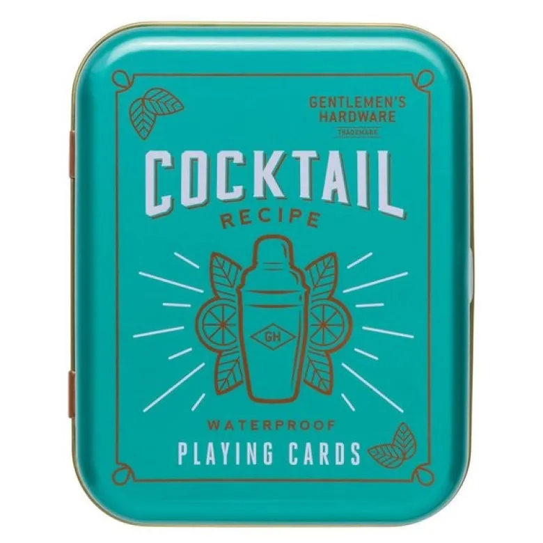 Kortstokk vannfast med etui Cocktail