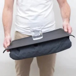 Laptray knebrett anti-slip 43x38 cm svart/grå
