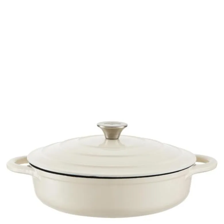 Lav støpejernsgryte 28 cm 2,5L krem