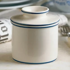 Le Bistro smørklokke hvit/blå