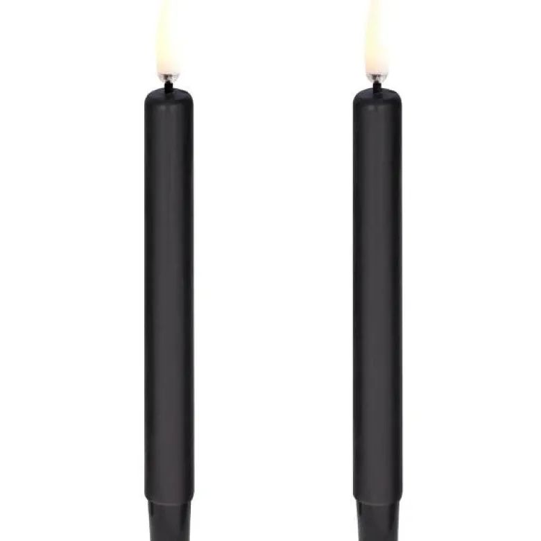 LED kertelys 1,3x13,8 cm 2 stk svart