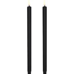 LED kronelys 25 cm 2 stk svart