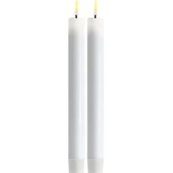 LED kronelys 2x24 cm hvit