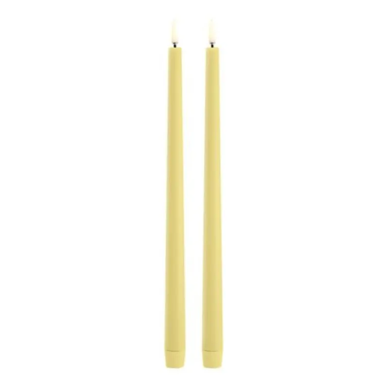 LED Kronelys 2,3x32 cm 2 stk lys gul