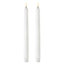 LED kronelys 25x2,3 cm 2 stk nordic white
