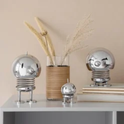 LED lampe stor 15 cm chrome