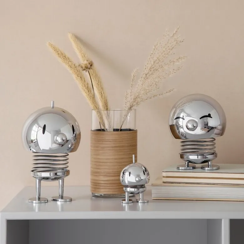 LED lampe stor 15 cm chrome