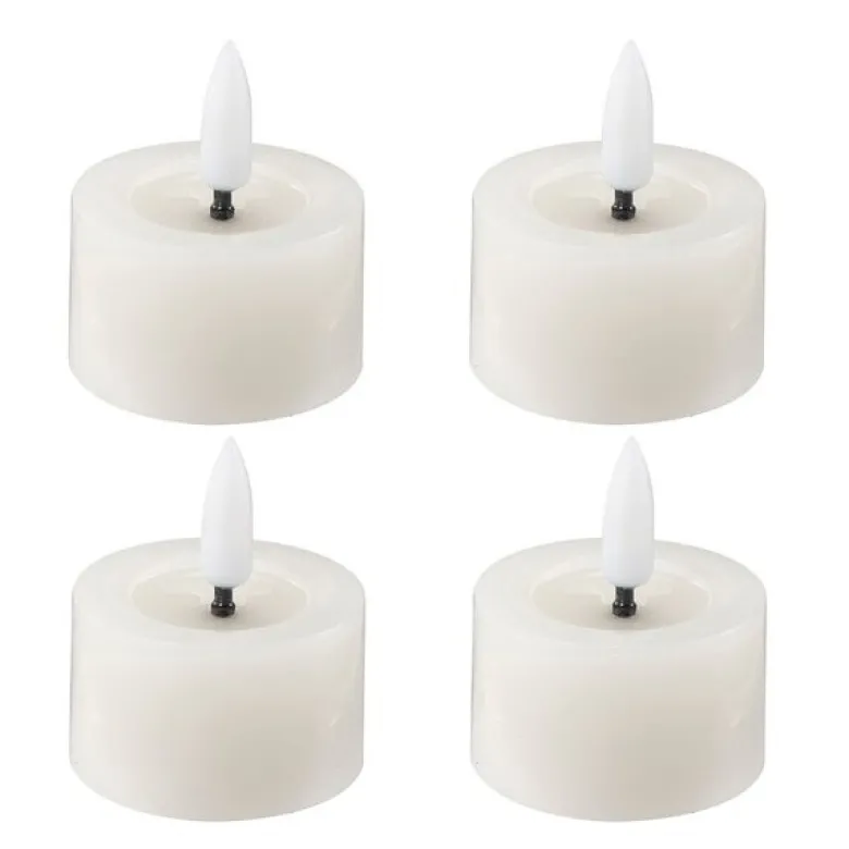 LED telys 4,5x2,5 cm 4 stk ivory