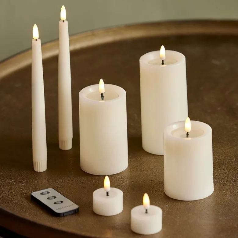 LED telys 4,5x2,5 cm 4 stk ivory