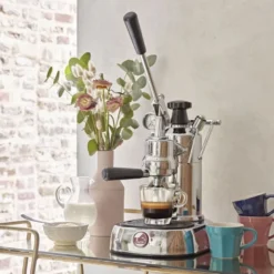 Lever manuell espressomaskin 0,8L professional lusso stål