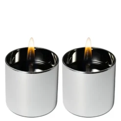 Lilly lyslykt 8, 2 stk m/ fuel 0,5L og 0,15L sølv