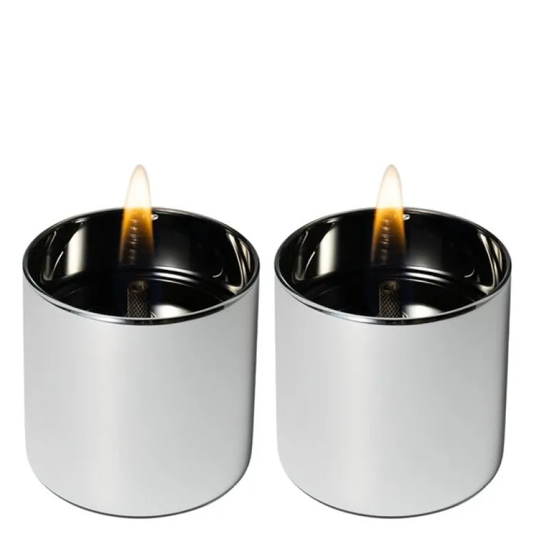 Lilly lyslykt 8, 2 stk m/ fuel 0,5L og 0,15L sølv