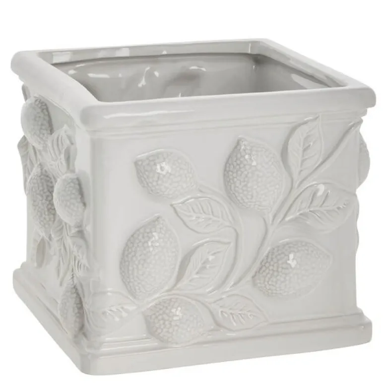 Limone blomsterpotte 16 cm hvit