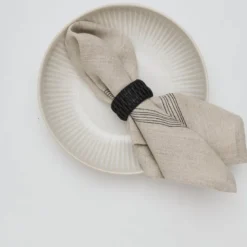 Livia tøyserviett 45x45 cm beige/svart