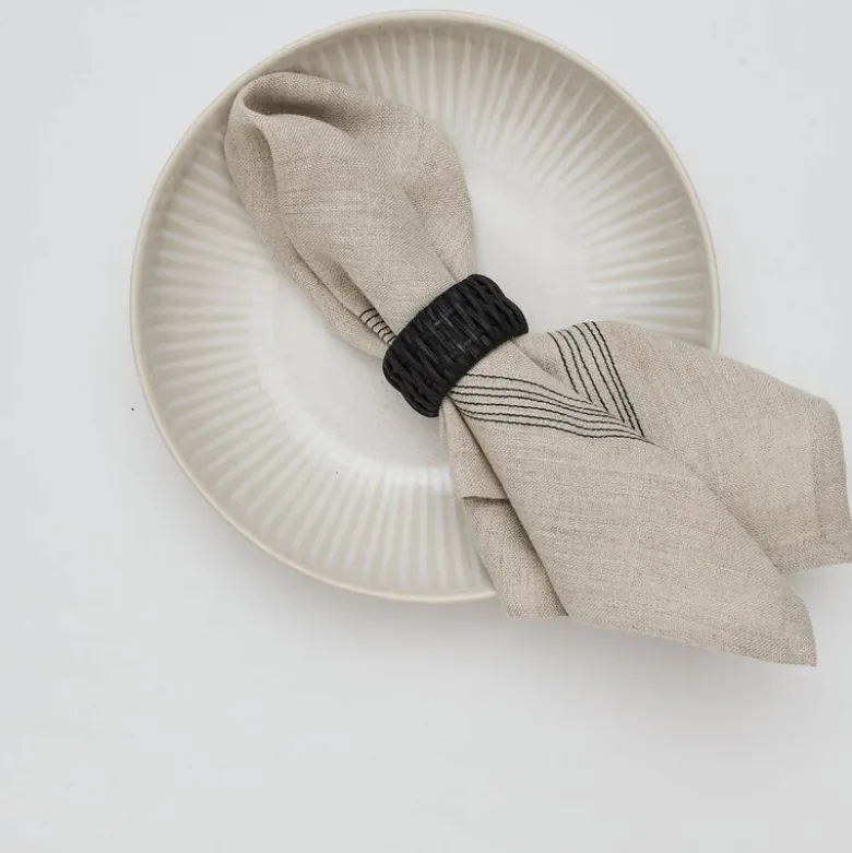 Livia tøyserviett 45x45 cm beige/svart