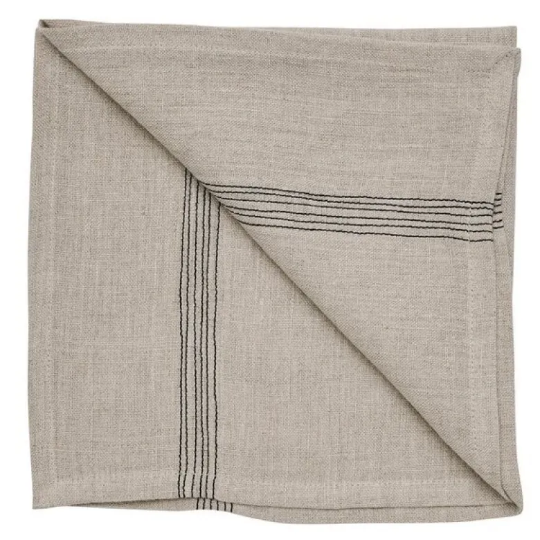 Livia tøyserviett 45x45 cm beige/svart