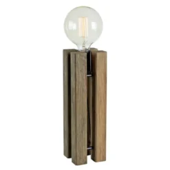 Lodge bordlampe 36 cm brunbeiset