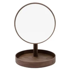 Look sminkespeil med fot 25 cm valnøtt