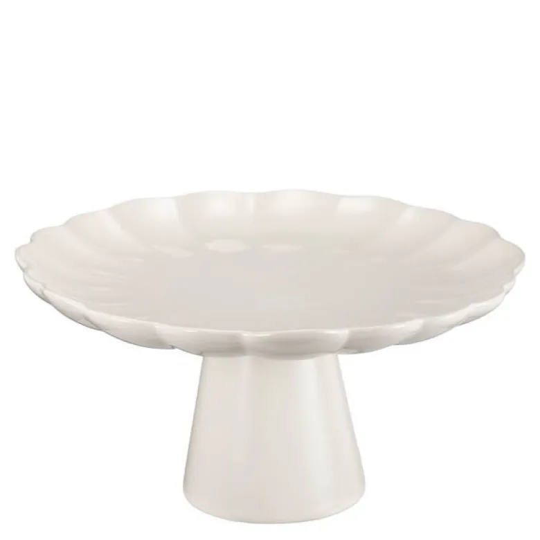 Lotus kakefat på stett 27 cm krem