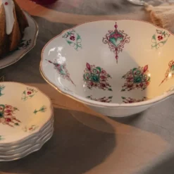 Lucia asjett 17 cm hvit/rød/grønn