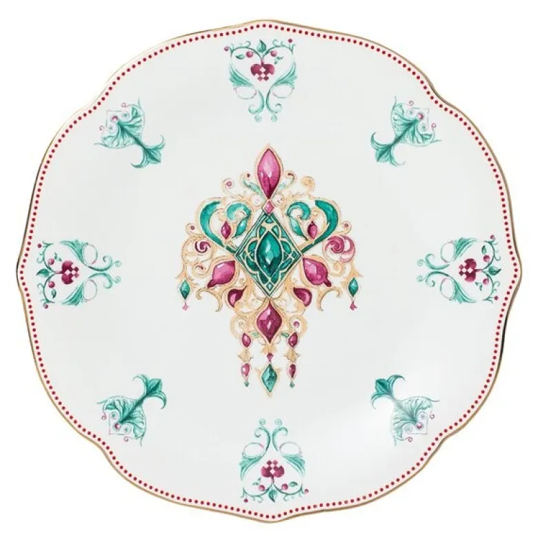Lucia tallerken 28 cm hvit/rød/grønn