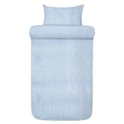 Lykke krepp sengesett 140x220 cm denimblå