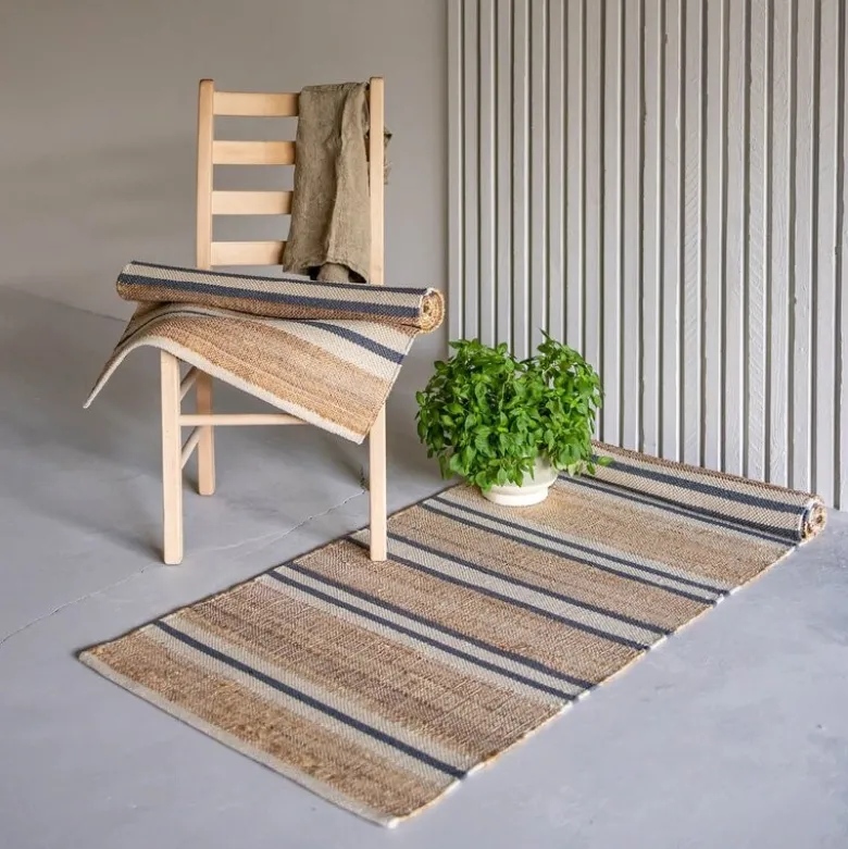 Lyon jute gulvteppe 160x230 cm natur blå