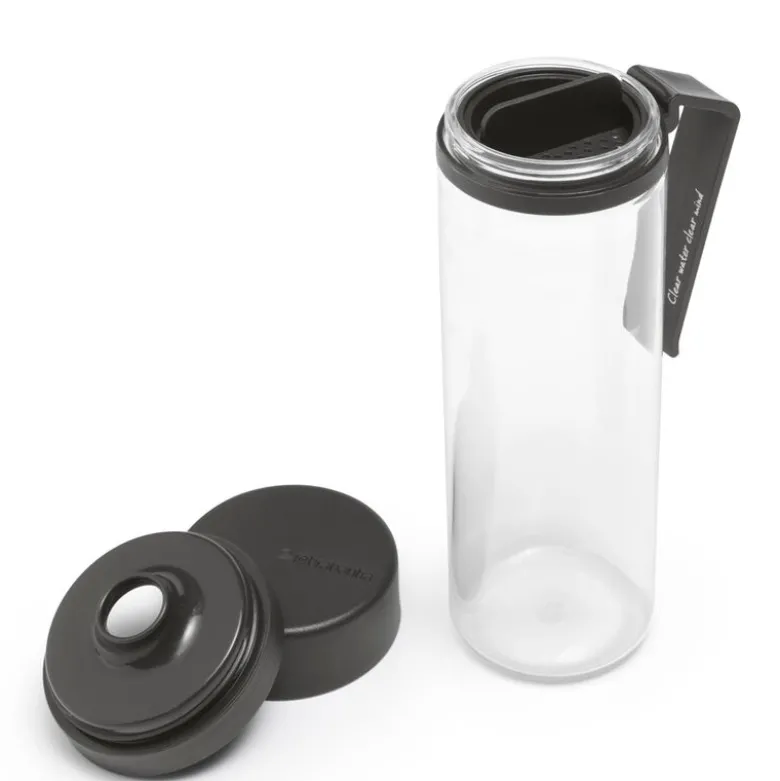 Make & Take vannflaske med sil, 0,5L mørk grå