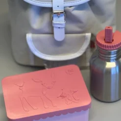 Matboks i plast ett rom 6x11x14 cm Rådyr rosa/rosa