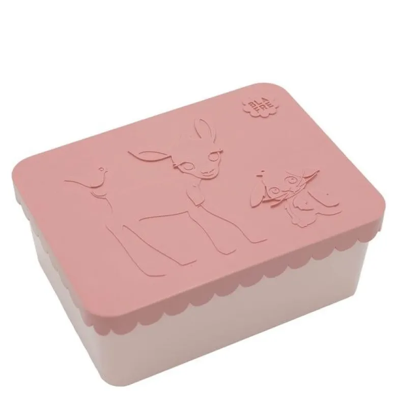 Matboks i plast ett rom 6x11x14 cm Rådyr rosa/rosa
