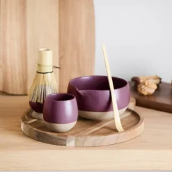 Matcha sett 4 stk burgunder
