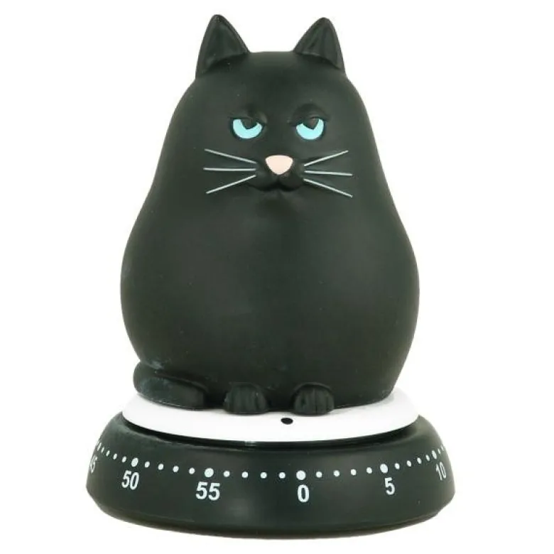 Mekanisk timer katt svart
