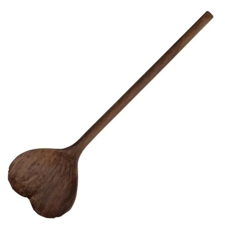 Melker serveringsskje hjerte 30 cm mørkt tre