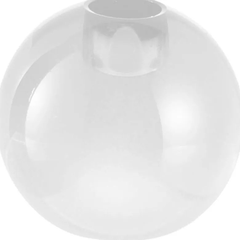 Milano lysestake rund 7x8 cm klar