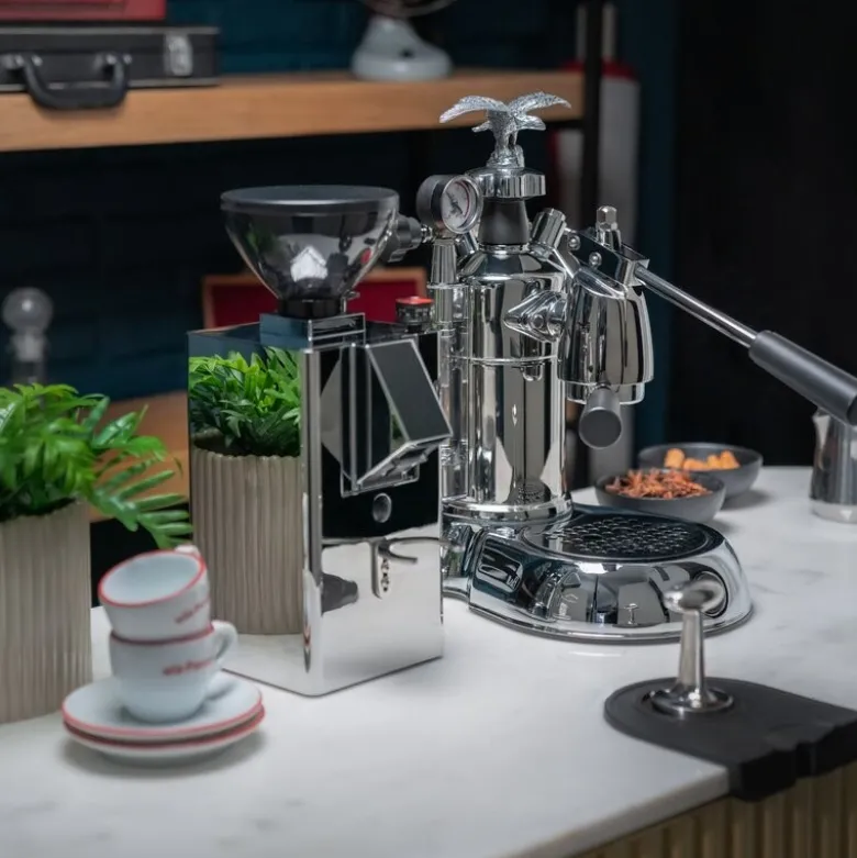 Milano manuell kaffemaskin i rustfritt stål