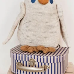 Mini Krokodille & Stripete koffert 25,5x18 cm 2 stk beige