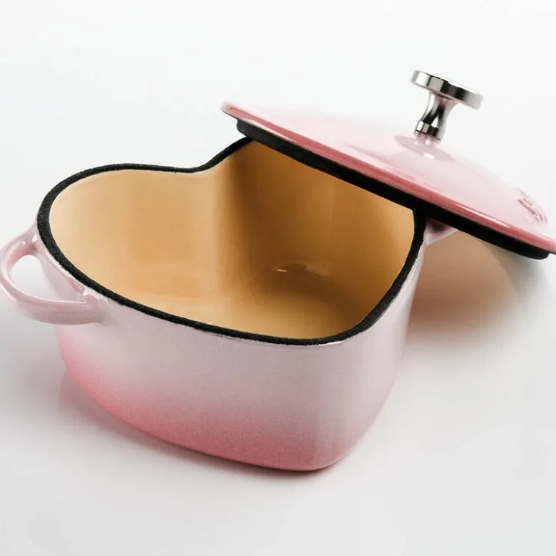 Mini støpejernsgryte hjerteformet 22 cl blush pink